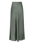 NEO NOIR VICKY HEAVY SATEEN SKIRT SMOKED GREEN