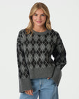 Neo Noir Kick Check Knit Blouse