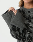 Neo Noir Kick Check Knit Blouse