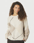 NEO NOIR Inga Check Fluff Knit Blouse
