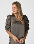 Neo Noir Elba Heavy Sateen blouse