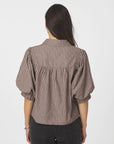 Neo Noir Etta Soft Stripe Stone Shirt