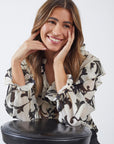 I Say Vibse Flounce Blouse