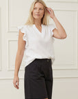 ISay Pearl Flounce Top