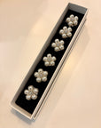 ROSI - Pearl Flower Button Silver