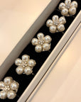 ROSI - Pearl Flower Button Silver