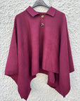 BY NAGY Poncho with collar & wide sleeves