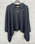 BY NAGY Poncho with collar & wide sleeves