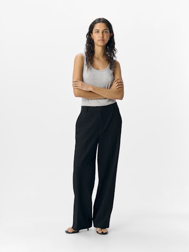 Object OBJSIGRID HW Casual Pant NOOS, Medium grijs (grey melange), 36 Object OBJSIGRID HW Casual Pant NOOS, Medium grijs (grey melange), 36