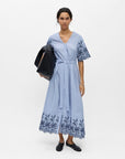 OBJECT VANNA S/S RE V-NECK MIDI DRESS