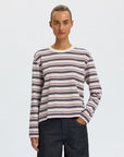 SELECTED ESSENTIAL LS STRIPED BOXY TEE NOOS