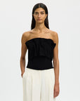 SELECTED VINELLE PLEATED BANDEAU TOP