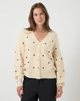 YAS BOW LS EMBROIDED KNIT CARDIGAN S.