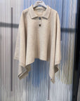 BY NAGY Poncho with collar & wide sleeves