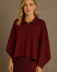 BY NAGY Poncho with collar & wide sleeves