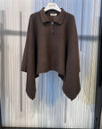 BY NAGY Poncho with collar & wide sleeves