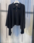 BY NAGY Poncho with collar & wide sleeves