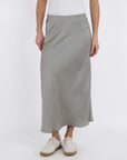 NEO NOIR KJOL BOVARY SKIRT SMOKE GREEN