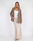 NEO NOIR VICKY HEAVY SATEEN SKIRT CHAMPAGNE