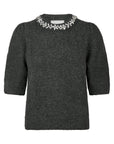 NEO NOIR Maia Stone Knit blouse ANTRACIT