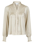 NEO NOIR JILL SMOOTH SATIN BLOUSE CHAMPAGNE