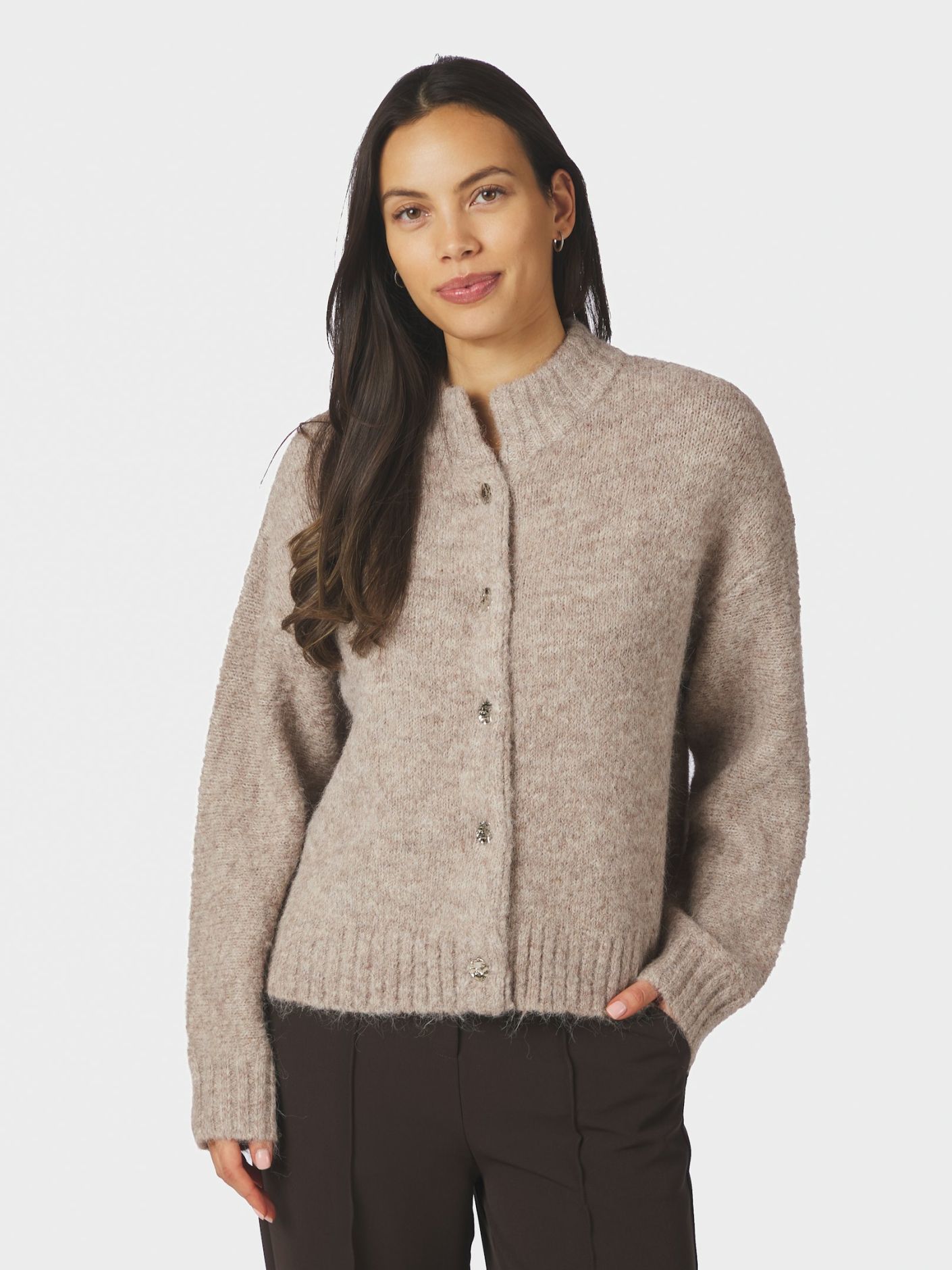 NEO NOIR Taura Fluffy Knit Cardigan