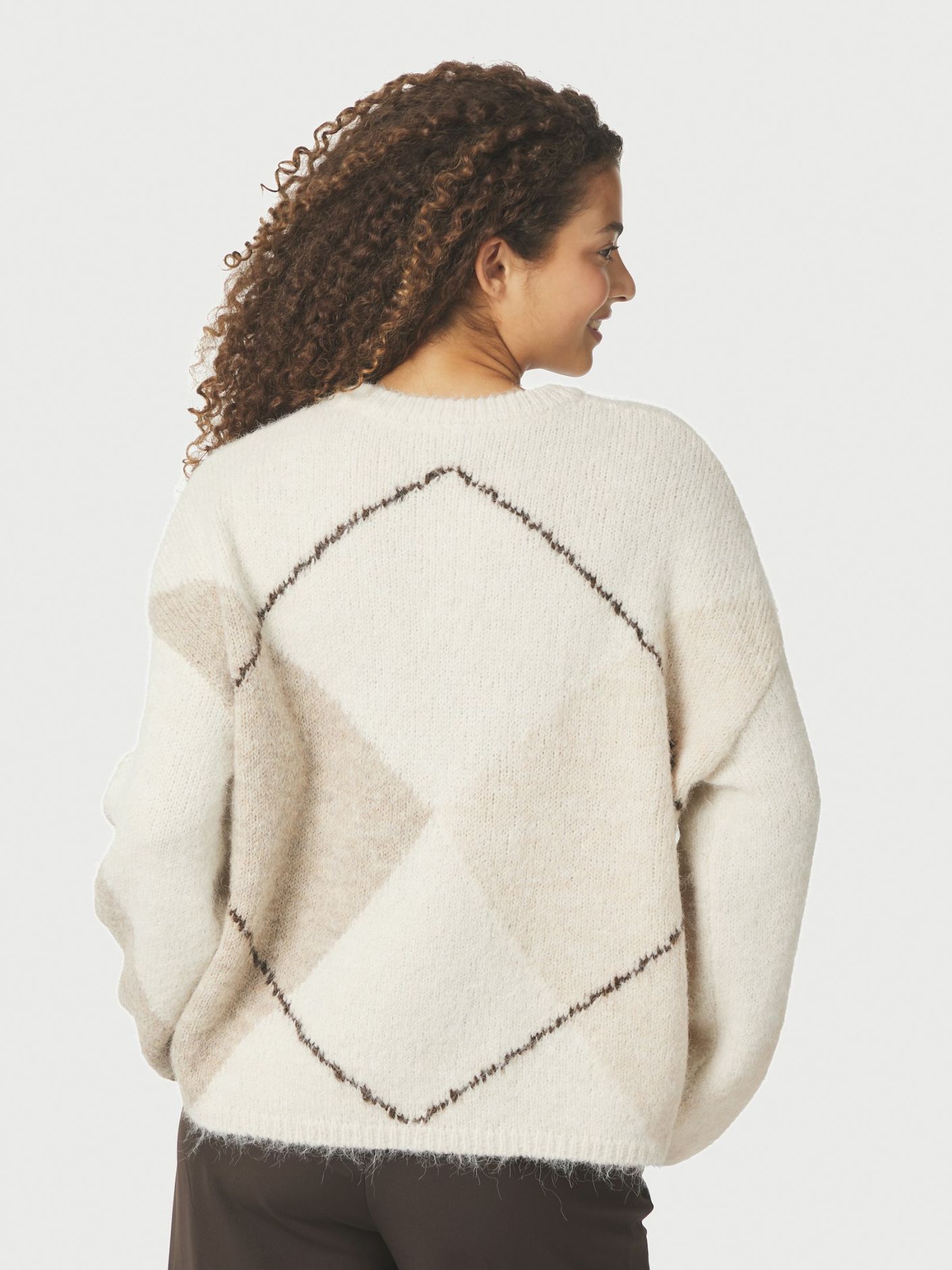NEO NOIR Inga Check Fluff Knit Blouse