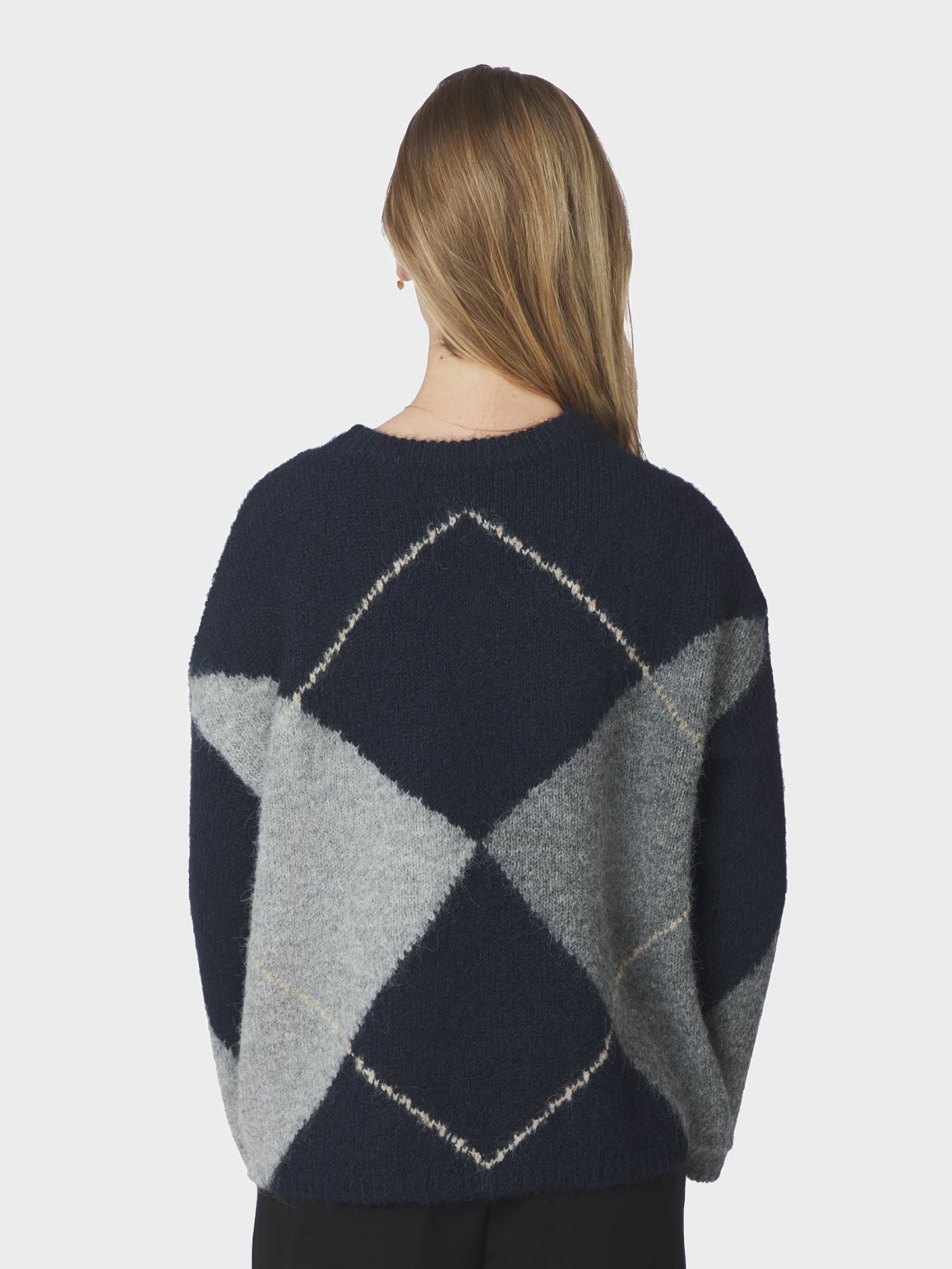 NEO NOIR Inga Check Fluff Knit Blouse