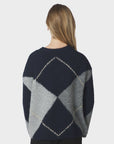 NEO NOIR Inga Check Fluff Knit Blouse
