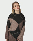 NEO NOIR Inga Check Fluff Knit Blouse