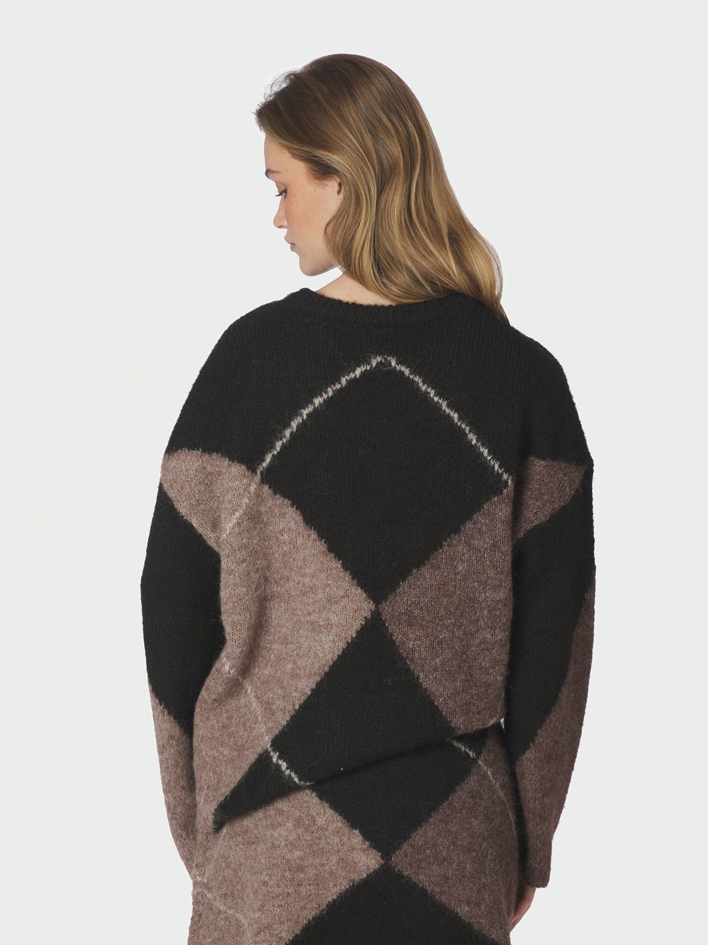 NEO NOIR Inga Check Fluff Knit Blouse