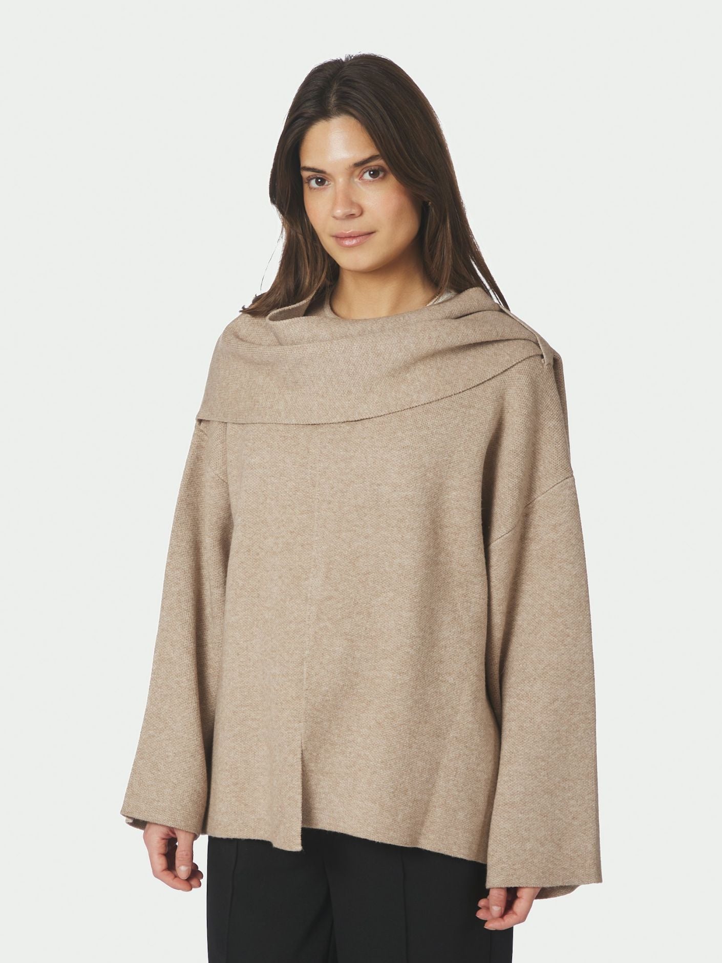 NEO NOIR Wals Knit Scarf Blouse