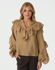 NEO NOIR Nula Flounce Crisp Blouse