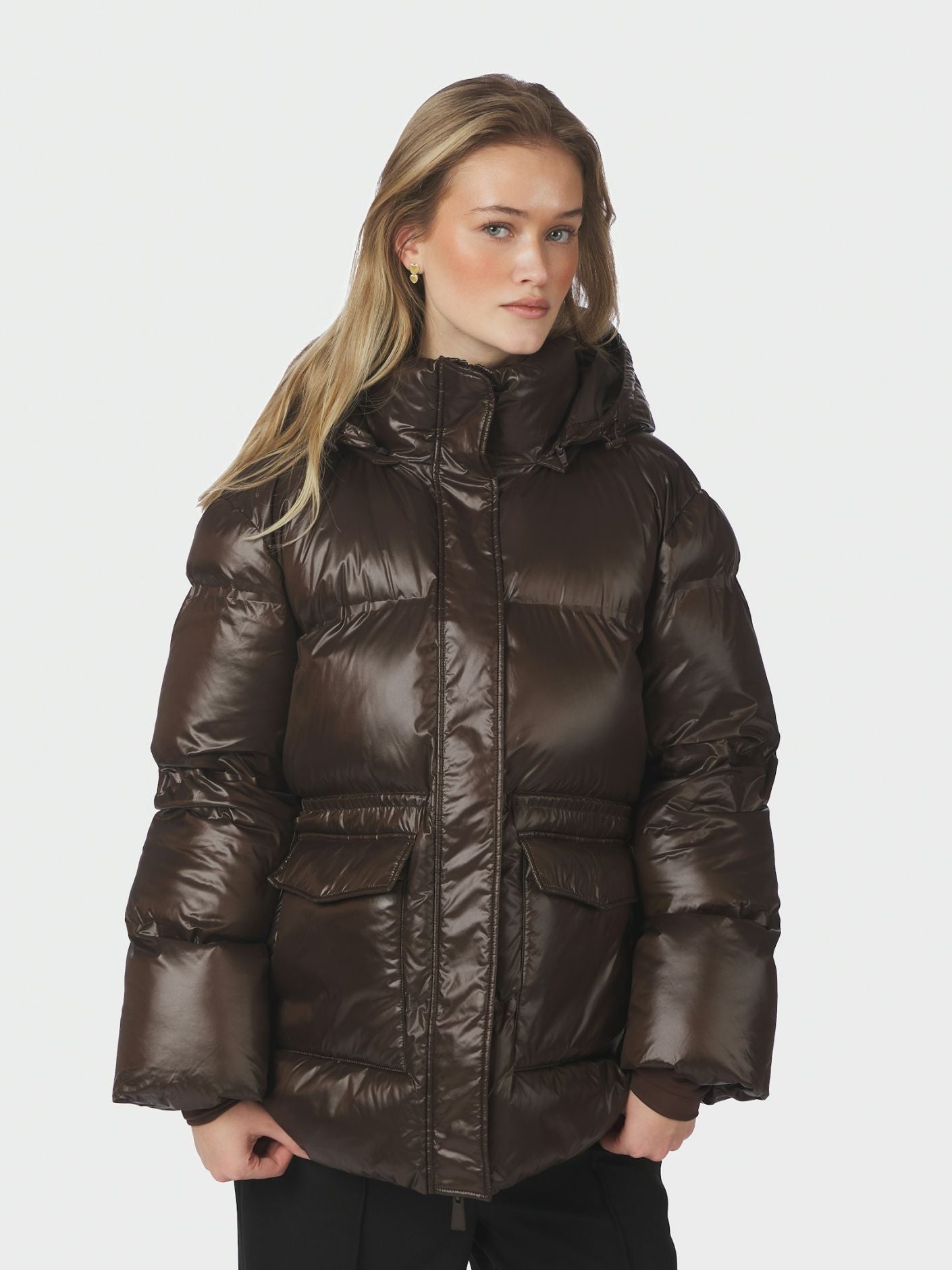 BRUN PUFFER JACKA