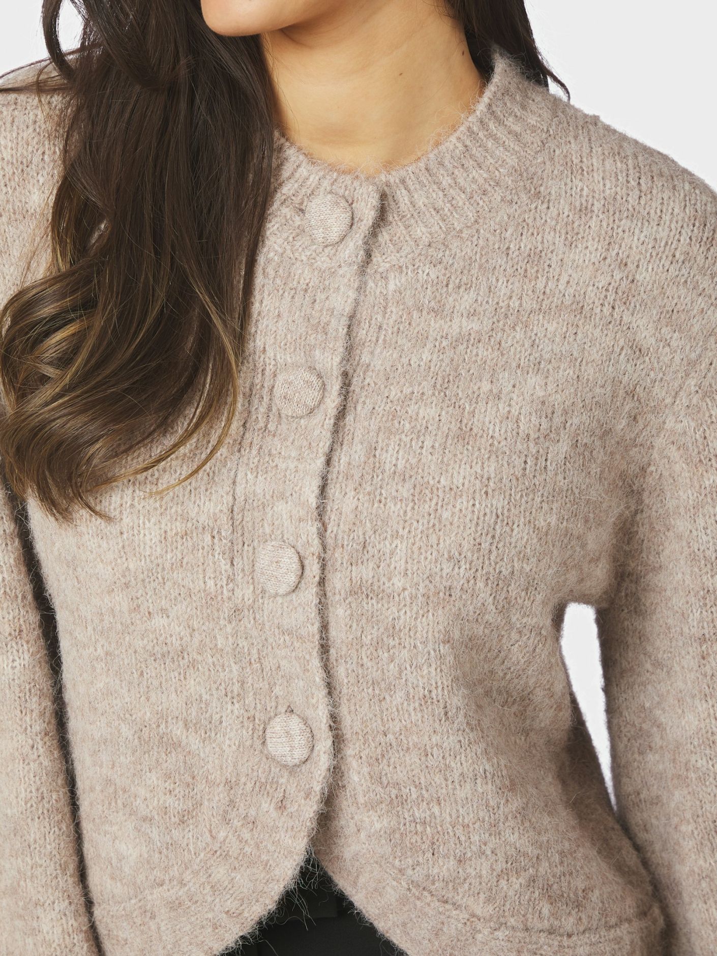 NEO NOIR Gio Fluffy Knit Cardigan