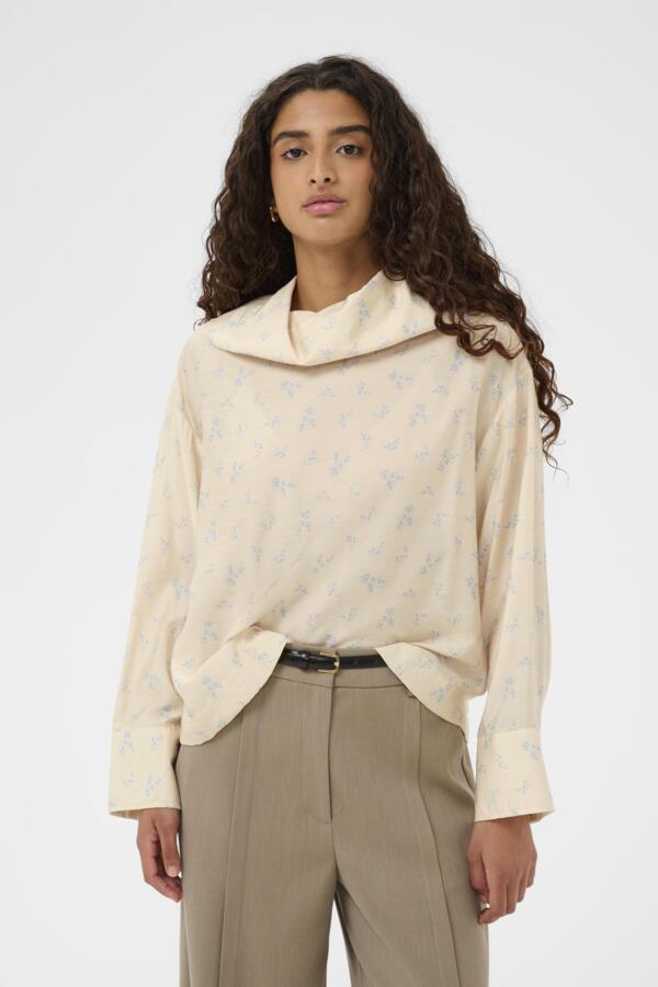 SOAKED Eneya Printed Funnel Blouse LS