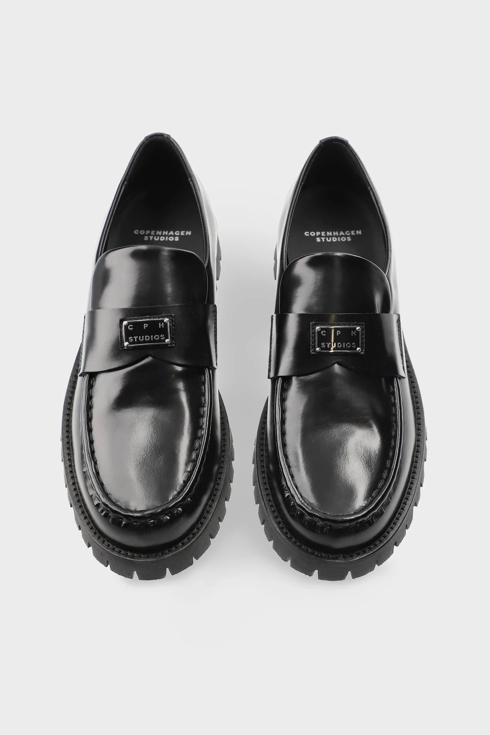 COPENHAGEN STUDIOS CPH848 brushed leather black loafer