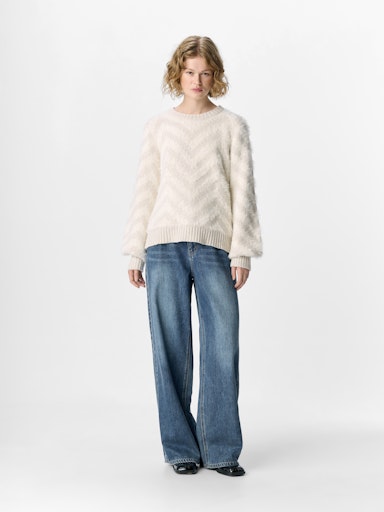 OBJECT HOLLOW L/S RE KNIT PULLOVER NOOS