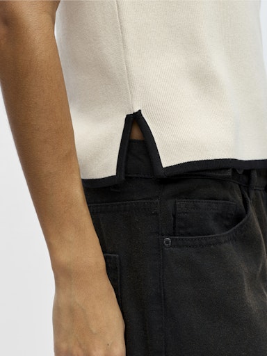 OBJECT VIVA S/L RE V-NECK KNIT TOP NOOS