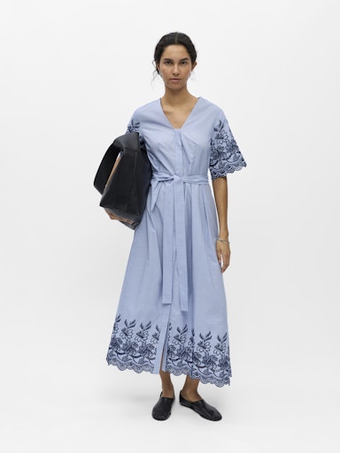 OBJECT VANNA S/S RE V-NECK MIDI DRESS