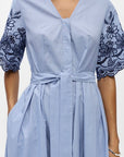 OBJECT VANNA S/S RE V-NECK MIDI DRESS