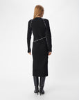 OBJECT JANNE KNIT L S DRESS BLACK CLOUD DANCER