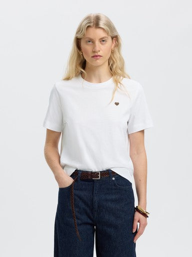 SELECTED ELLA SS EMB BOXY TEE FT