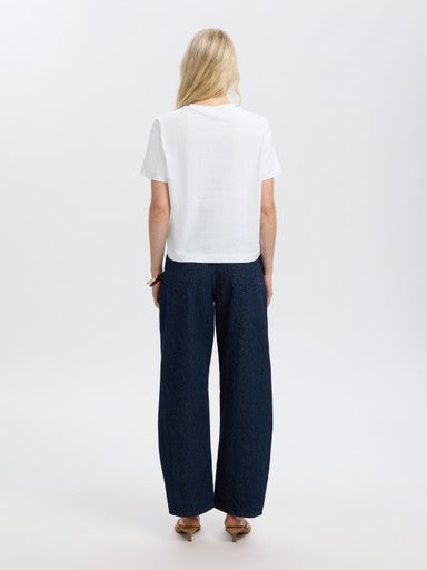 SELECTED ELLA SS EMB BOXY TEE FT