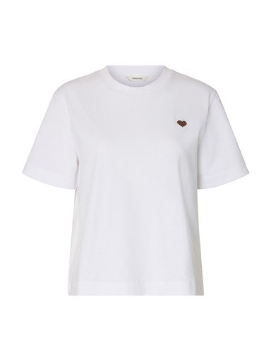 SELECTED ELLA SS EMB BOXY TEE FT