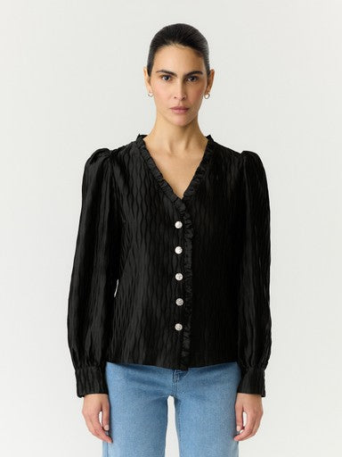 YAS RIPPLE LS V-NECK SHIRT S. NOOS