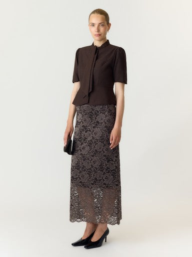 YAS LACEY HW LONG LACE SKIRT S. NOOS