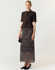 YAS LACEY HW LONG LACE SKIRT S. NOOS