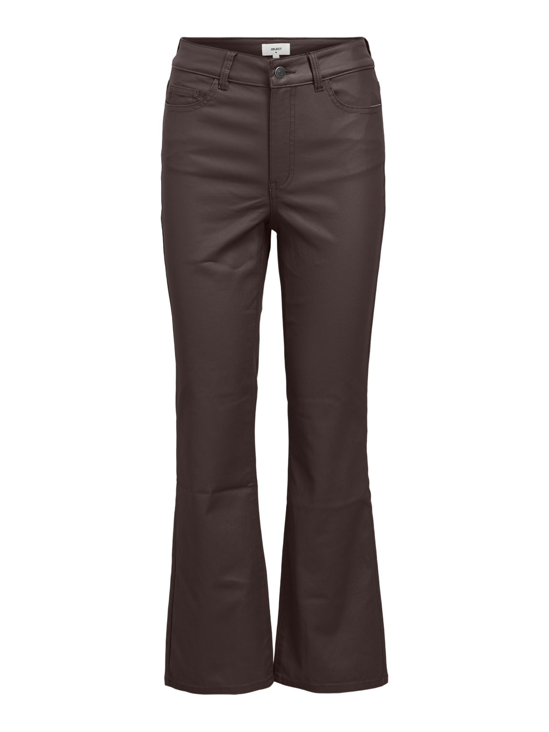 OBJECT BELLE MW 7/8 COATED FLARED PANTS