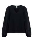 OBJECT MILA LS V NECK TOP BLACK